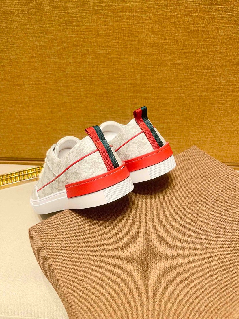 Cream Patterned Low-Top Sneakers — back