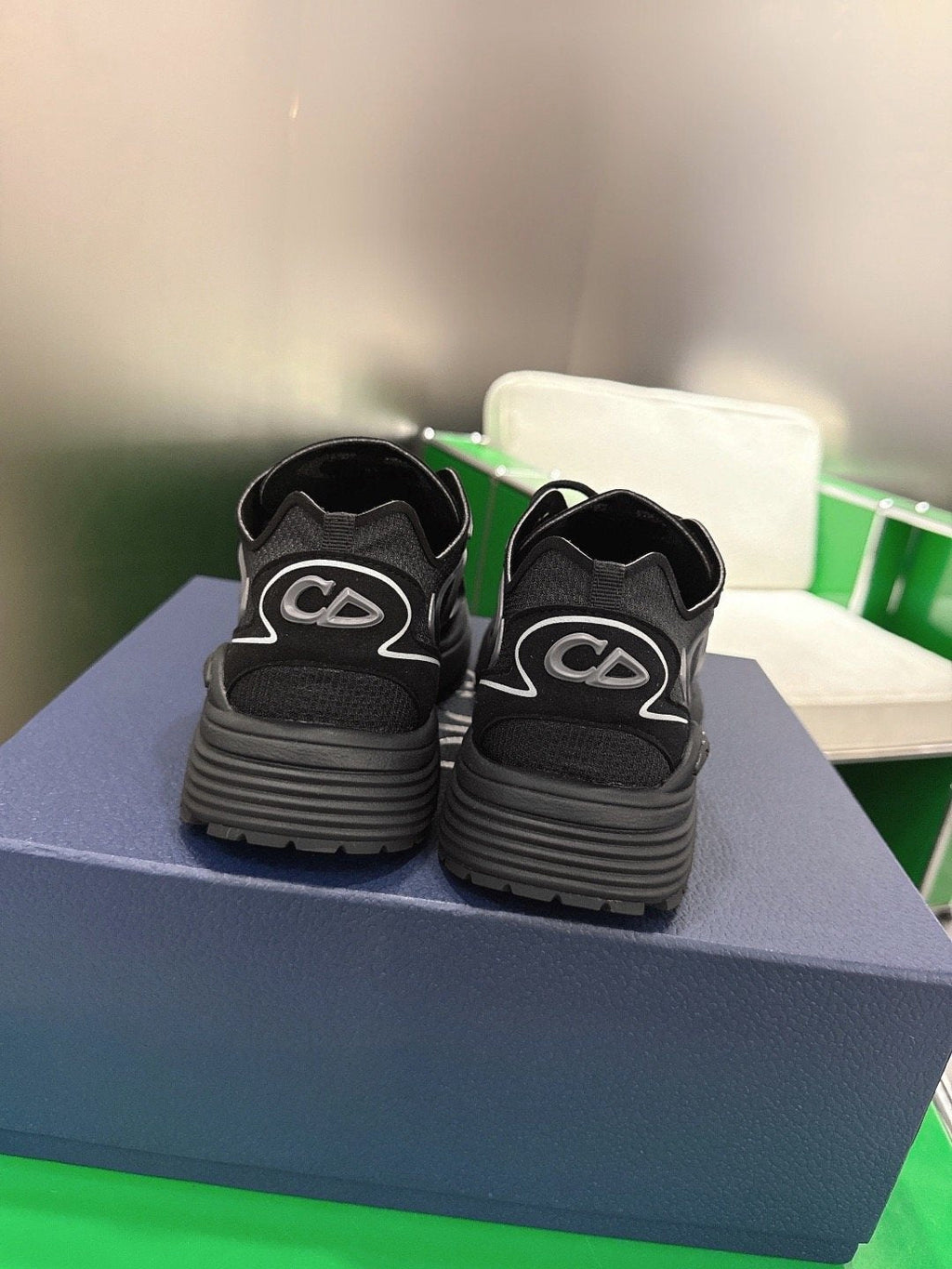 Dior Black and White Accent Low-Top Sneakers — back