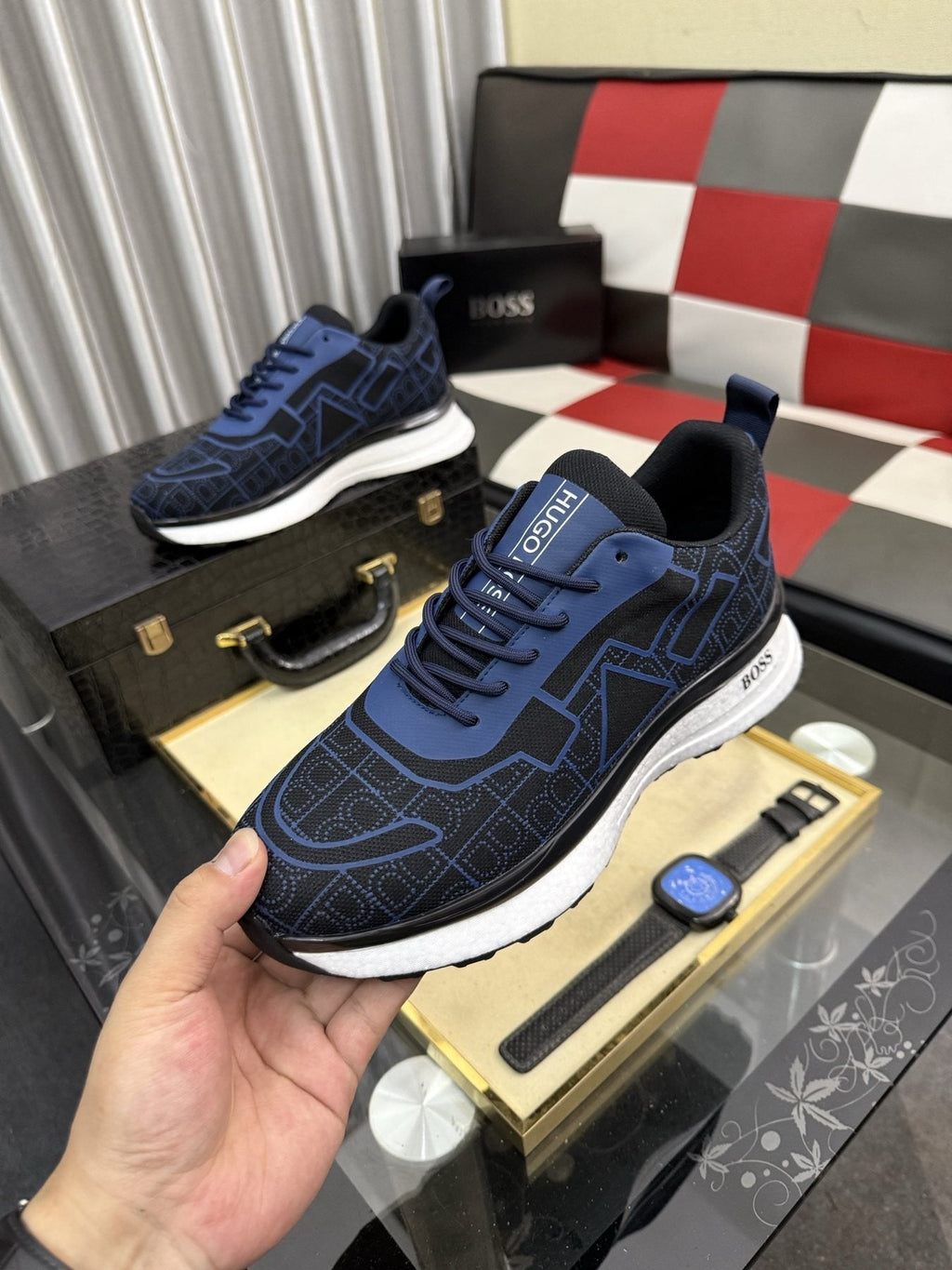 Hugo Boss Geometric Panel Sneakers — model